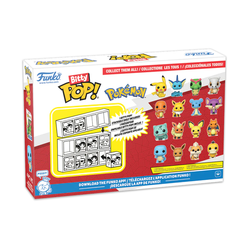 Bitty POP!: Pokémon Bulbasaur 4‑Pack – Funko Mini Figures Set Flareon, Pichu, Charizard